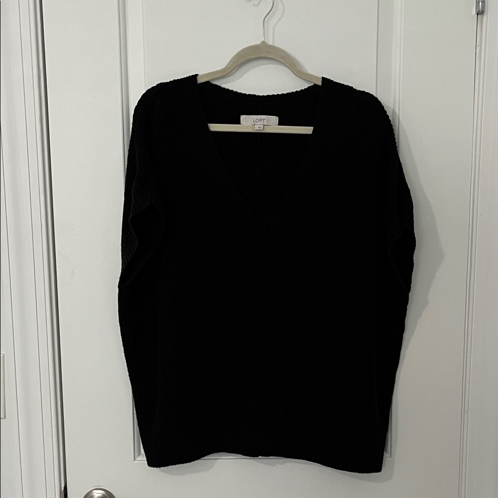 LOFT Classic Black V-Neck Sweater